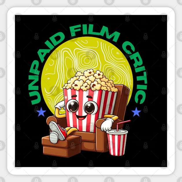 Unpaid Film Critic: Vintage Cinema, Motion Picture Lover and Movie Enthusiast Sticker by Teebevies